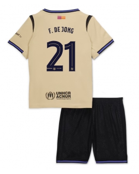 Barcelona Frenkie de Jong #21 Maglia Gara Trasferta Repliche 2025-26 Bambino Maniche Corte